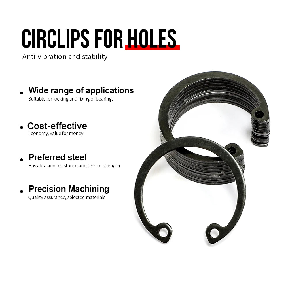 NINDEJIN 5-50pcs C type internal circlip retaining rings for hole stainless steel carbon steel circlip snap rings DIN472 - KiwisLove