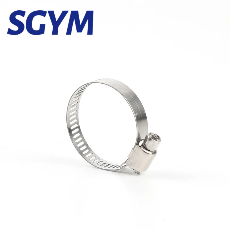 50pcs Stainless Steel Adjustable Drive Hose Clamp Fuel Line Worm Size Clip Hoop Hose Clamp 19-29mm