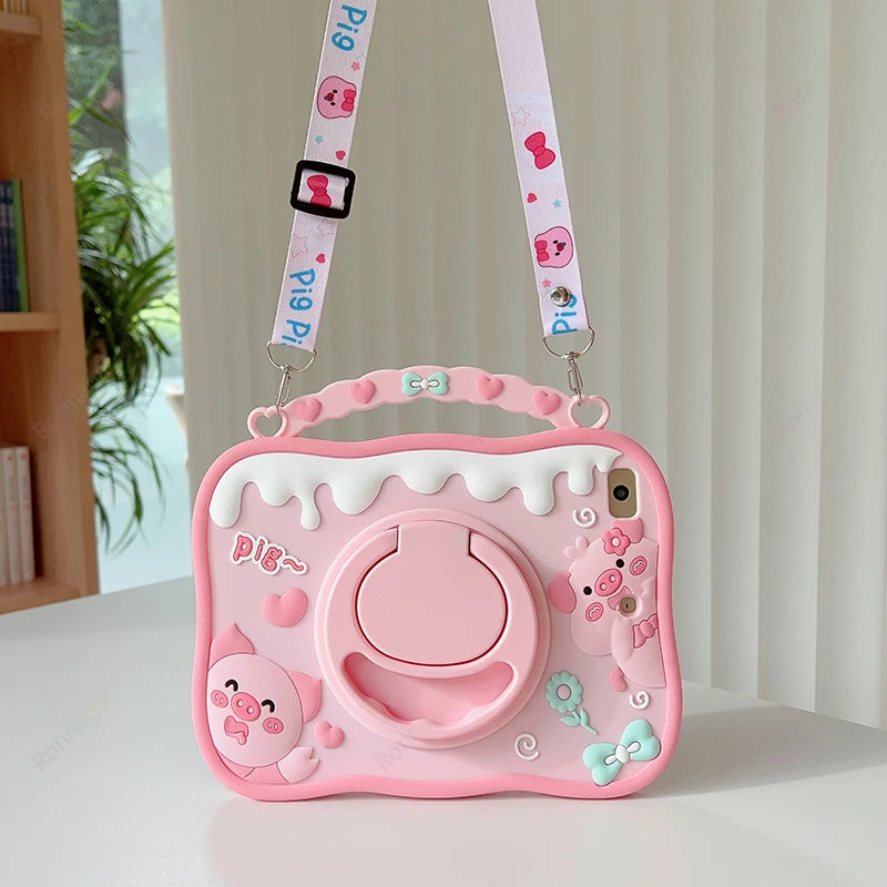 Girls Case for iPad Pro 11 inch/Air 5th/Air 4th Generation 10.9" Cute Cartoon kids Pig Case for iPad Pro 11/Air 10.9/ Air5/ Air4