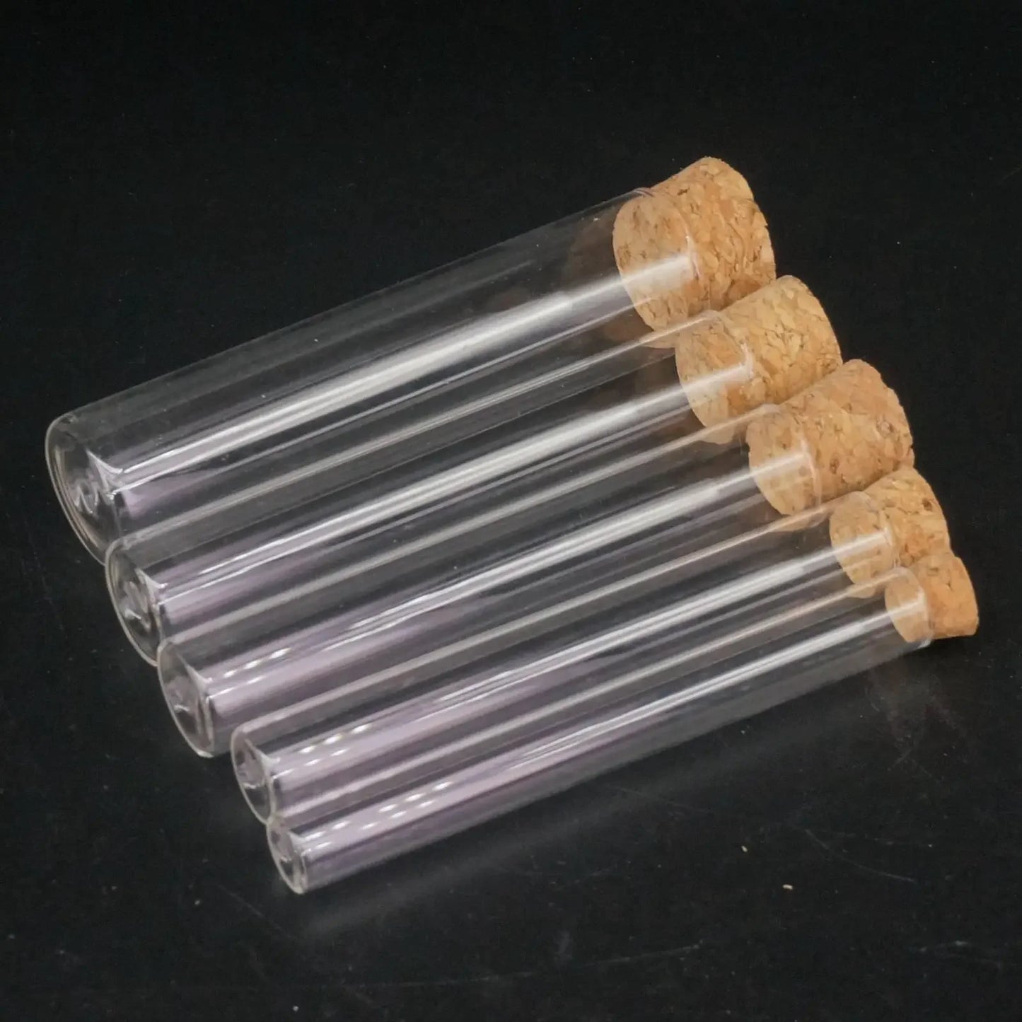 5pcs Oute Diameter 12mm 15MM 18MM 20MM 25MM 30MM 35MM 40mm Lab Glass Test Tube Flat Bottom With Wood Stopper Thermostability - KiwisLove