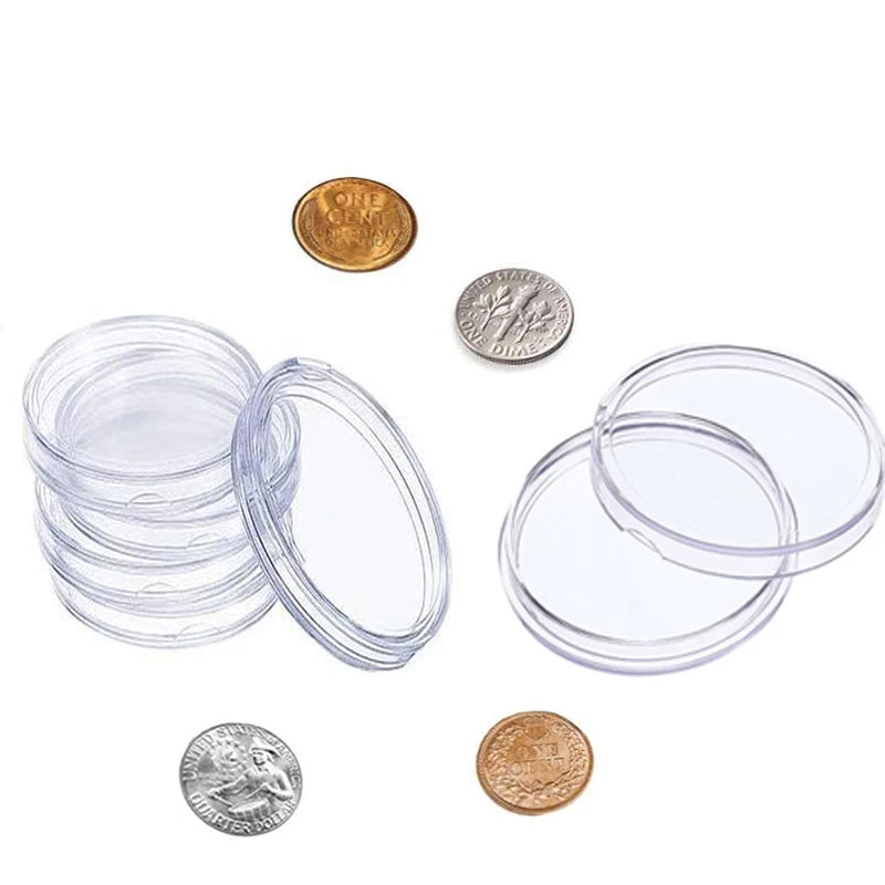 10-50pcs 21/23/24/25-45mm COINNING Capsules Storage Box Clear Plastic Commemorative COINNING Storage Box Coinn Storage Box