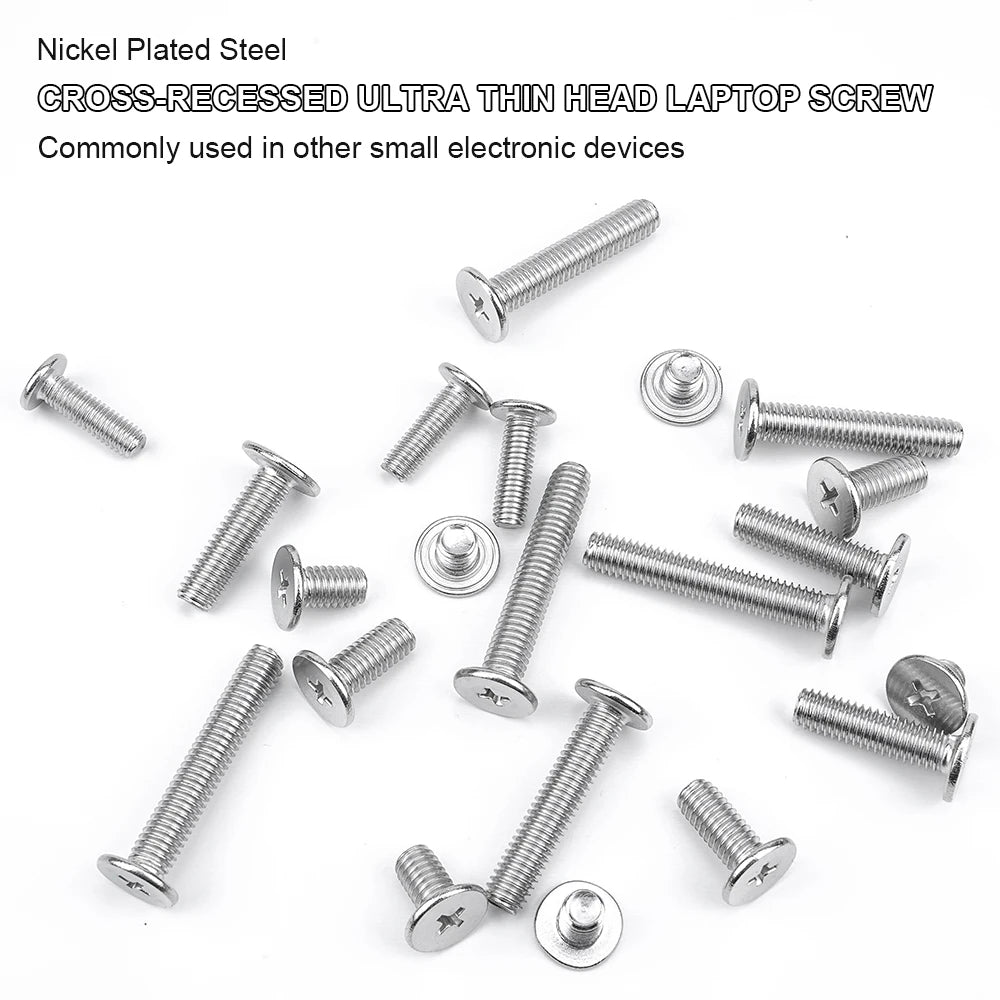 20-50pcs/pack Cross Ultra Thin Flat Head Small Computer Screw Nickel Plated Steel M1.2 M1.6 M2 M2.5 M3 M4 M5 M6 Laptop Screw