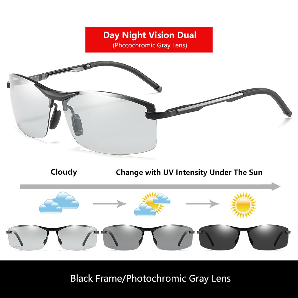 Day Night Vision Sunglasses Men Goggles Glasses Anti-glare UV400 Driving Outdoor Photochromic Yellow Len Polarized Eyewear 557 - KiwisLove