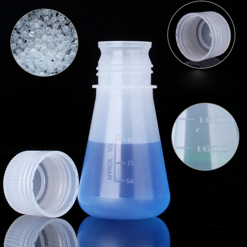 25/50/100/125/250/500/1000/2000ml PP Conical Erlenmeyer Flask With Cap Lab Teaching Experiment - KiwisLove