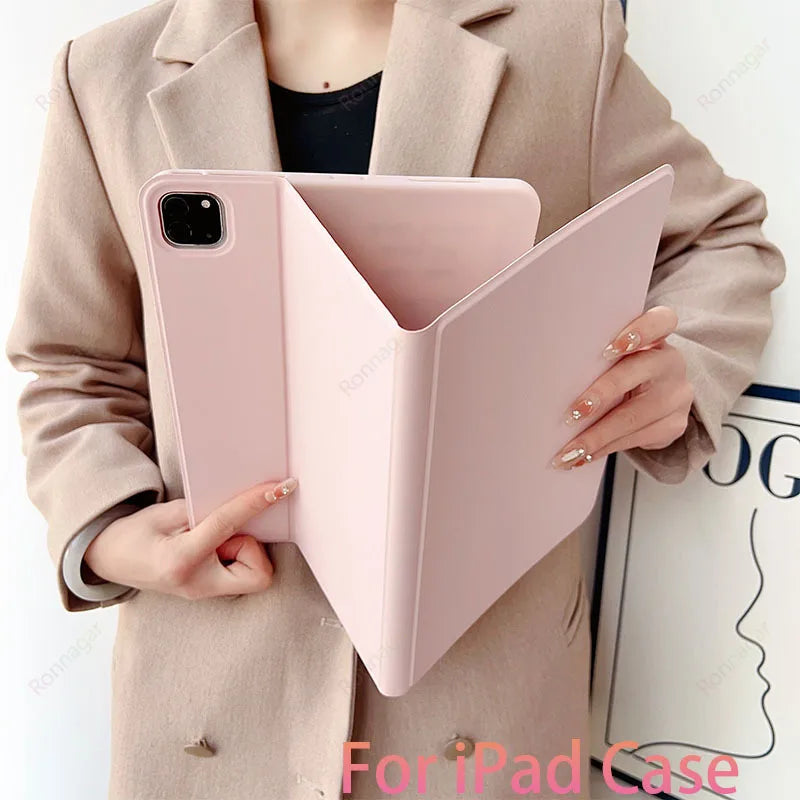 For iPad A16 11th 10 10th 9 9th Generation iPad Air11 13 M2 M3 2025 2024 Case Pro 11 12.9 13 inch 10.2 9.7 2017 2018 Stand Cover