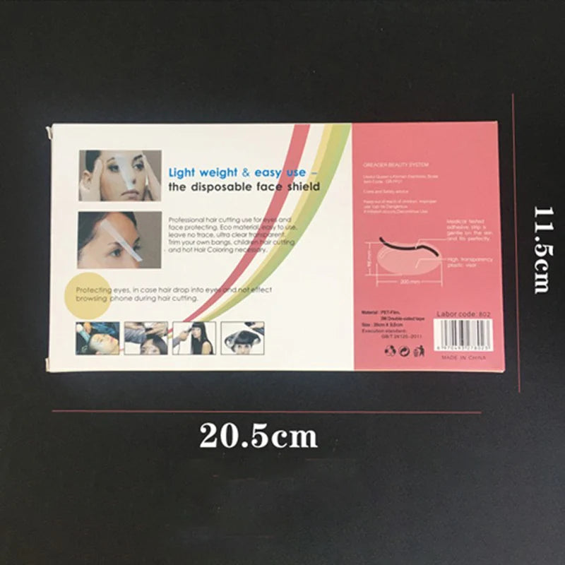 50pcs Disposable Hairdressing Eye Mask Transparent Eye Shield Kit Dye Perm Face Cover Bangs Protection Guard Mask