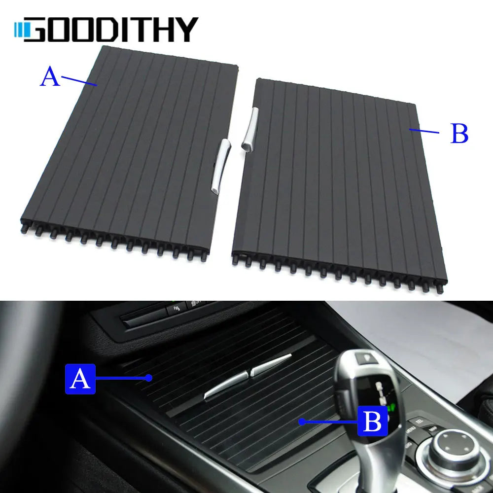 For BMW X5 X6 E70 E71 E72 Front Console Cup Holder Sliding Shutters Cover Trim Center Roller Blind Cover Replacement 2007-2014 - KiwisLove