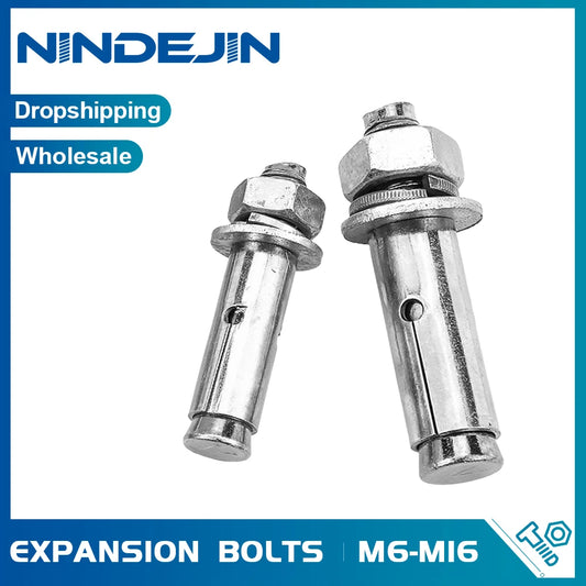 NINDEJIN External Hex Expansion Bolt M6 M8 M10 M12 M14 M16 304 Stainless Steel Expansion Screw Bolts Sleeve Anchor for Concrete