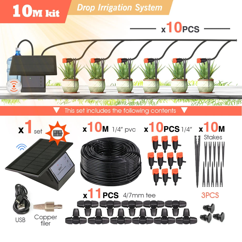 The New Wireless Smart Drip Irrigation System Remote Control Outdoor Watering is available for Garden Plants Watering. Irrigatio