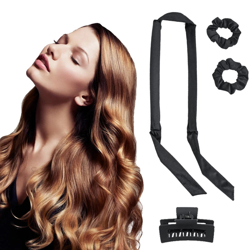 Heatless Curling Rod Headband No Heat Ribbon Hair Rollers Silk Curls Lazy Hair Curlers Sleeping Soft Headband Hair Styling Tools - KiwisLove
