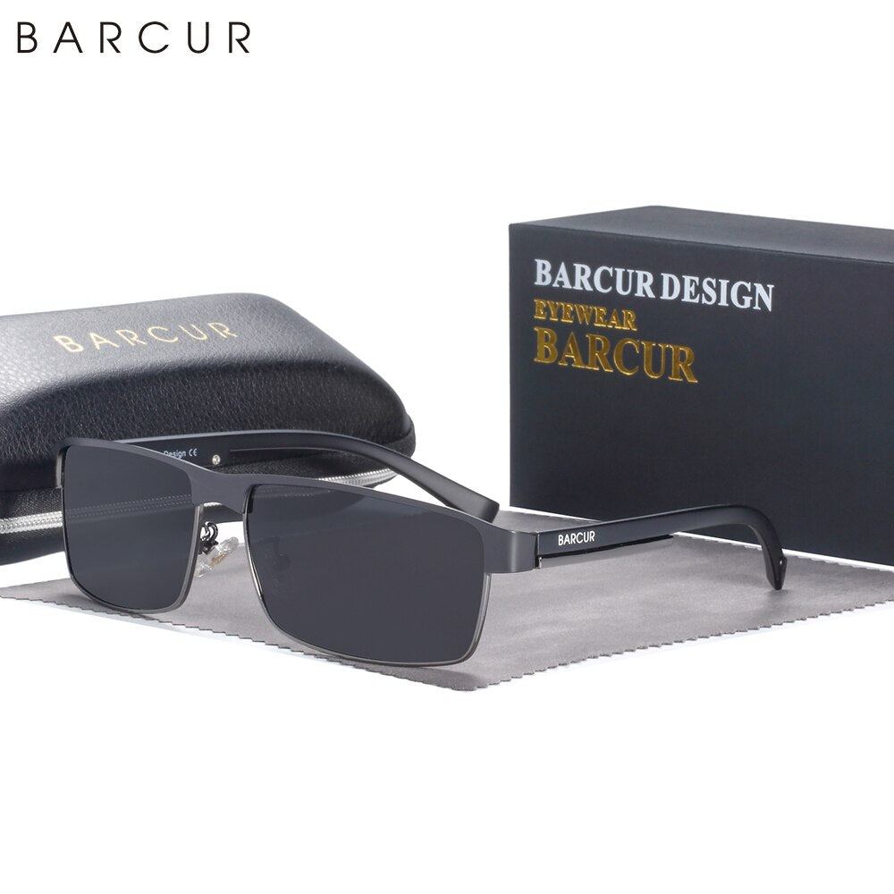BARCUR Original Rectangle Business Sunglasses for Men Driving Hiking Sports Sun Glasses for Women Fashion Shades Oculos De Sol - KiwisLove