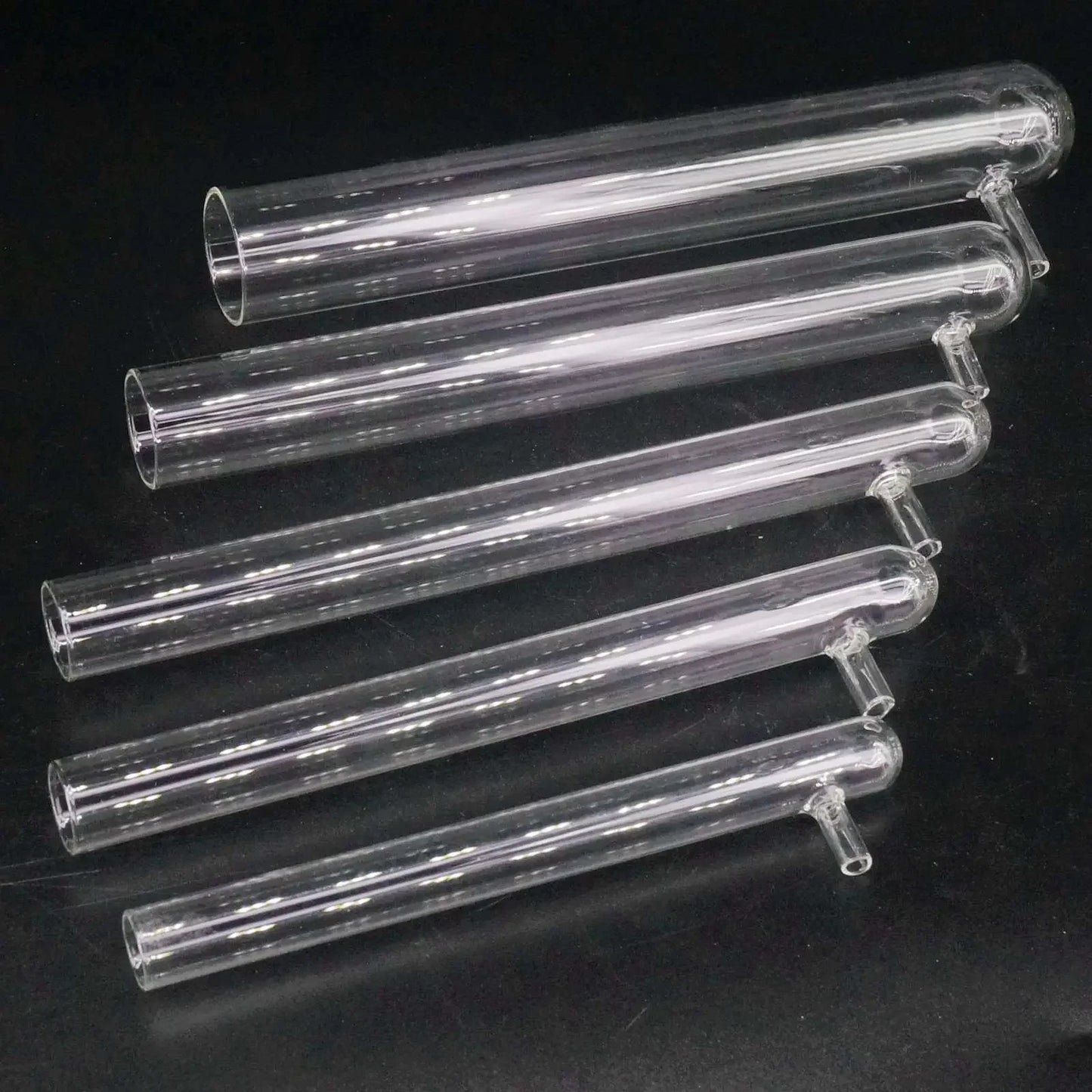 Lot5 15x100/15x150/18x180/20x200/25x200/30x200/30x300/40x200/40x300mm Glass Test Filter Tube with Vacuum Bottom Side Arm Lab - KiwisLove