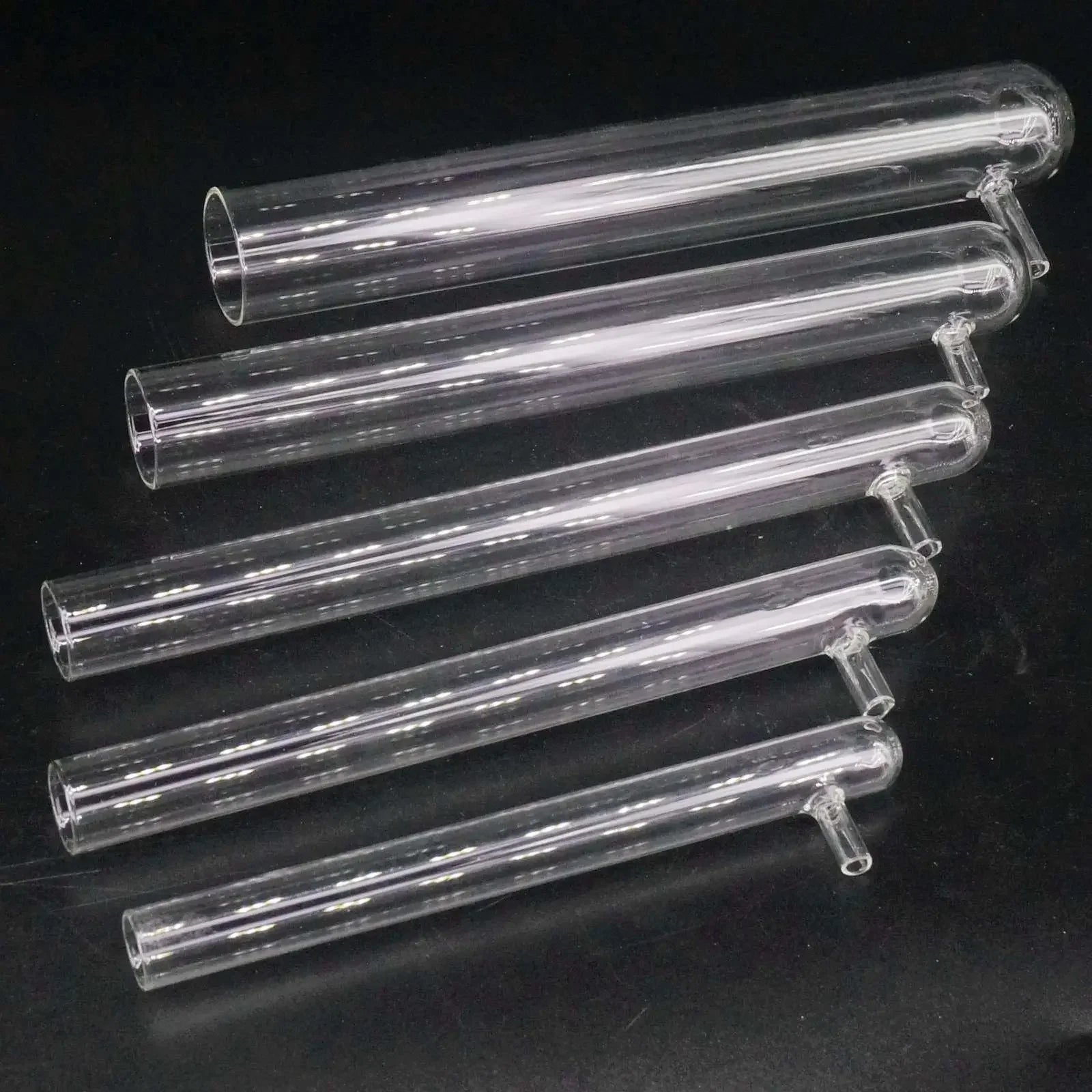 Lot5 15x100/15x150/18x180/20x200/25x200/30x200/30x300/40x200/40x300mm Glass Test Filter Tube with Vacuum Bottom Side Arm Lab - KiwisLove
