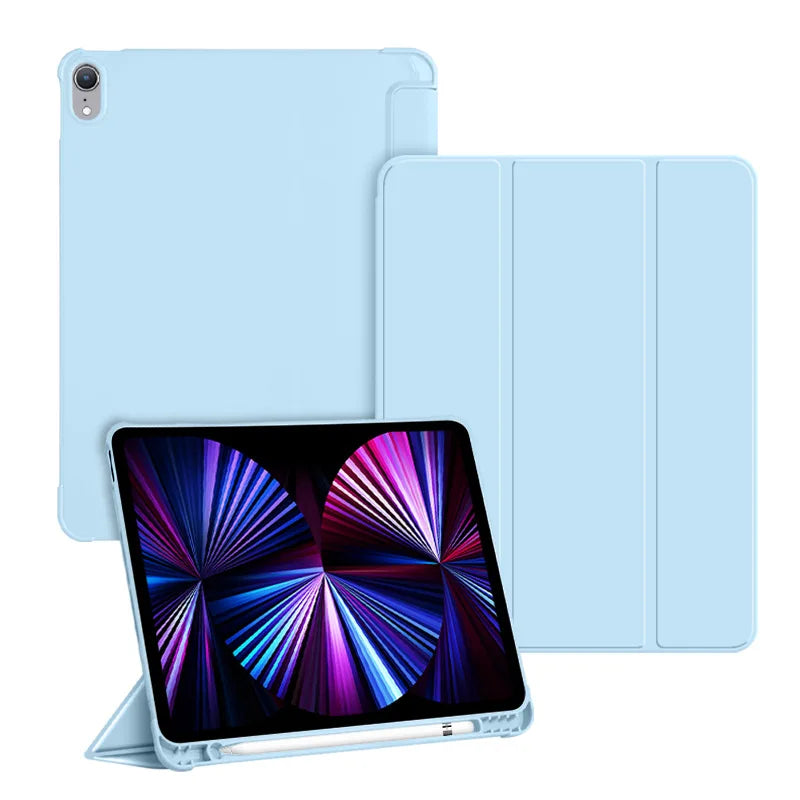 With Pencil Holder Case for iPad Air11 inch 2025 2024 A16 11th 10th 9th 8th 7th 10.2 inch Air5 4 10.9 Pro11 M4 Auto Sleep Wake
