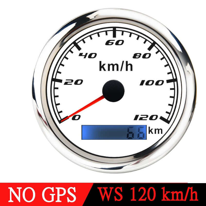 Universal 85mm GPS Speedometer Digital Gauge 30 60 120 200 KMH Odometer For Marine Boat Car ATV With GPS Antenna Red Backlight - KiwisLove