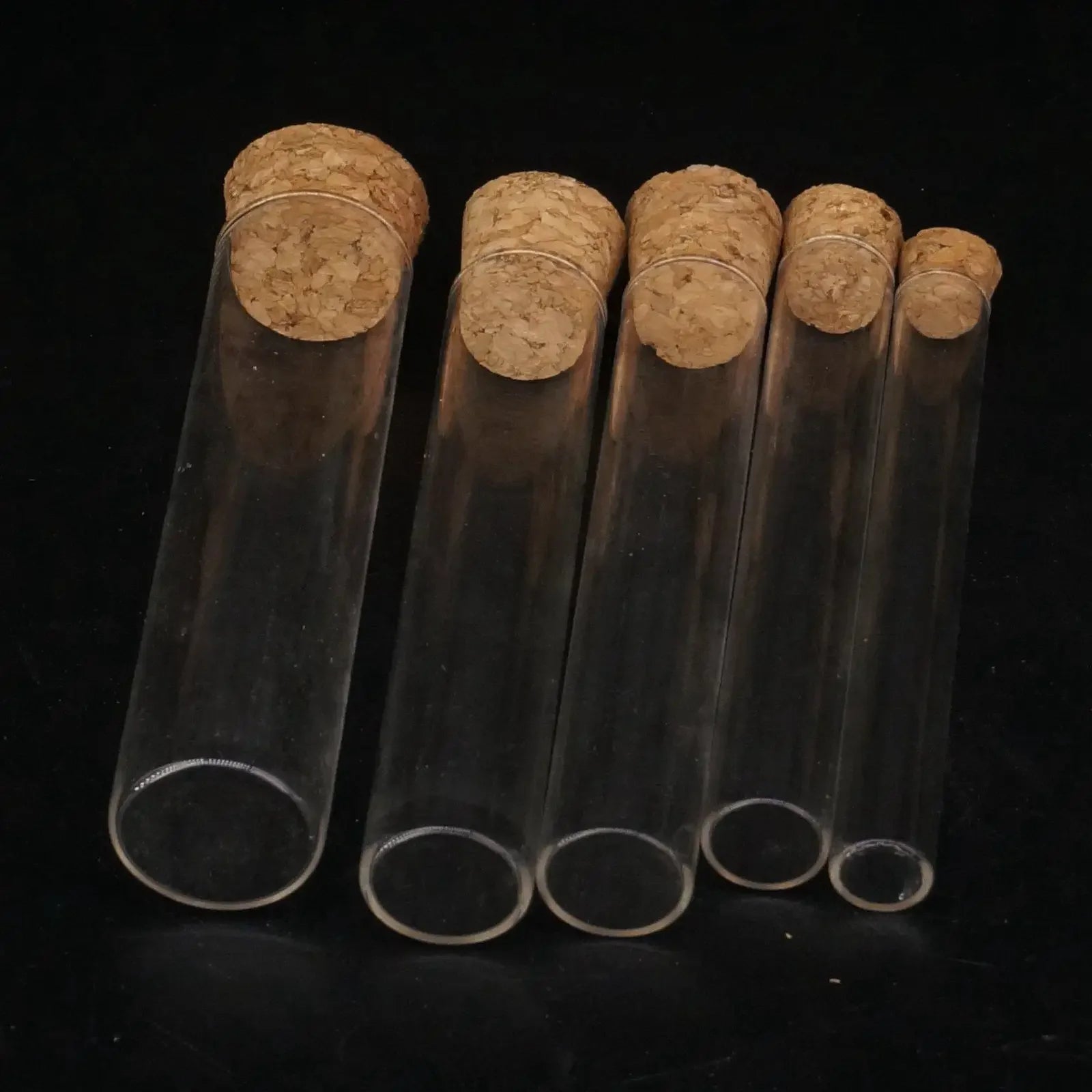 5pcs Oute Diameter 12mm 15MM 18MM 20MM 25MM 30MM 35MM 40mm Lab Glass Test Tube Flat Bottom With Wood Stopper Thermostability - KiwisLove