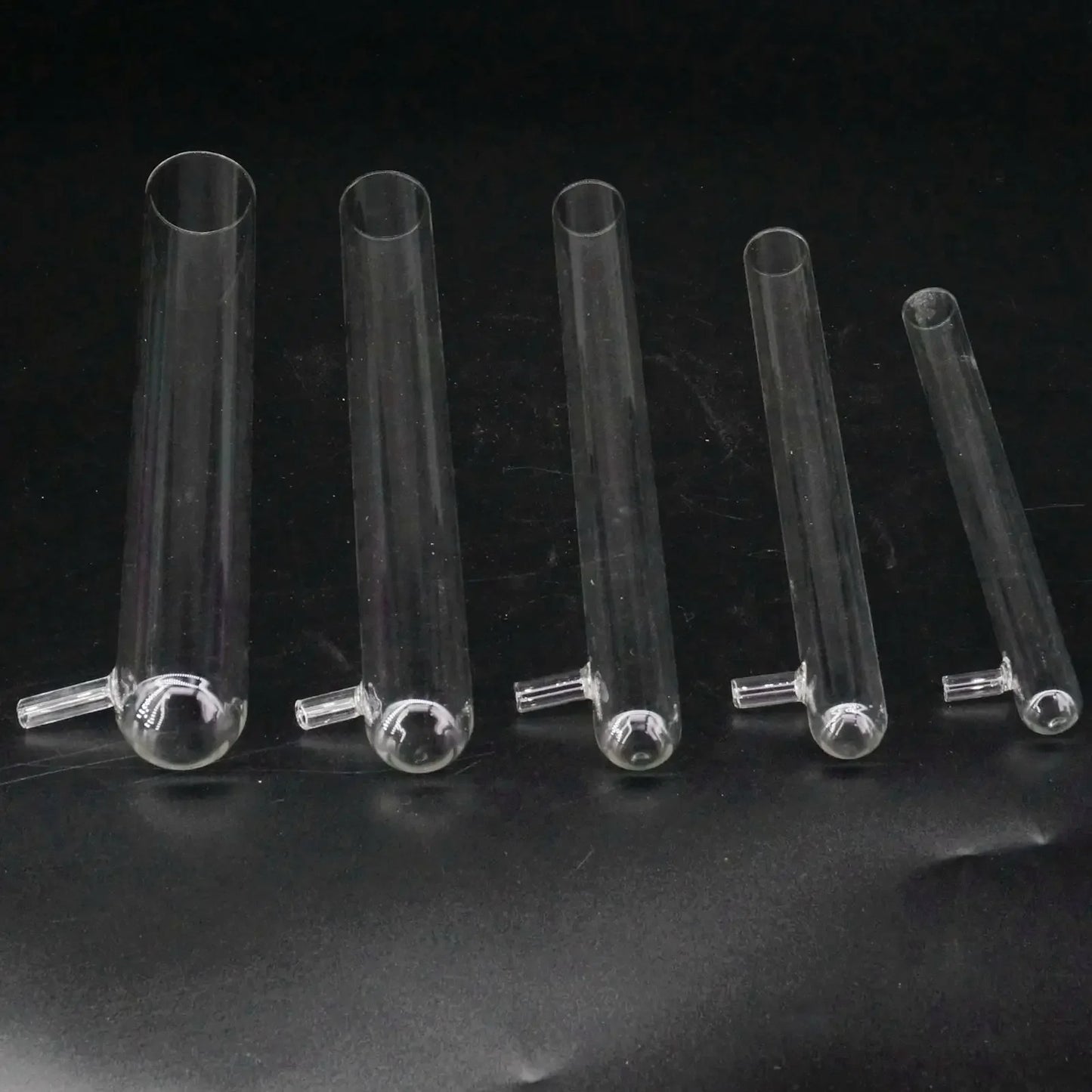 Lot5 15x100/15x150/18x180/20x200/25x200/30x200/30x300/40x200/40x300mm Glass Test Filter Tube with Vacuum Bottom Side Arm Lab - KiwisLove