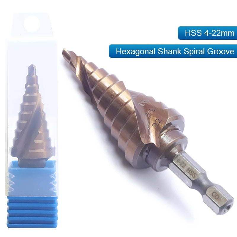 NINDEJIN M35 Cobalt Step Drill Bit 4-32mm Triangular Hex HSS Step Drill Bit for Stainless Steel Hole Drill Metal Aluminum Wood - KiwisLove