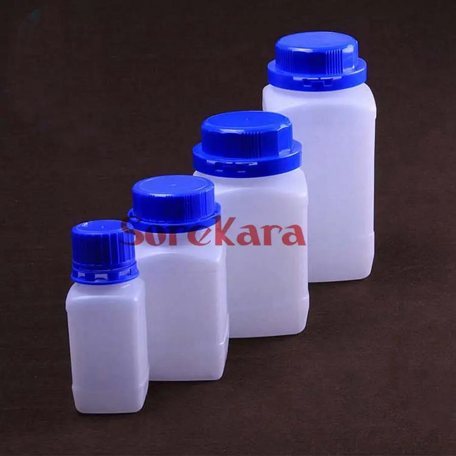100/250/500/1000ml HDPE Plastic Bottle Reagent Bottle Sample Vials Blue Screw Cap - KiwisLove