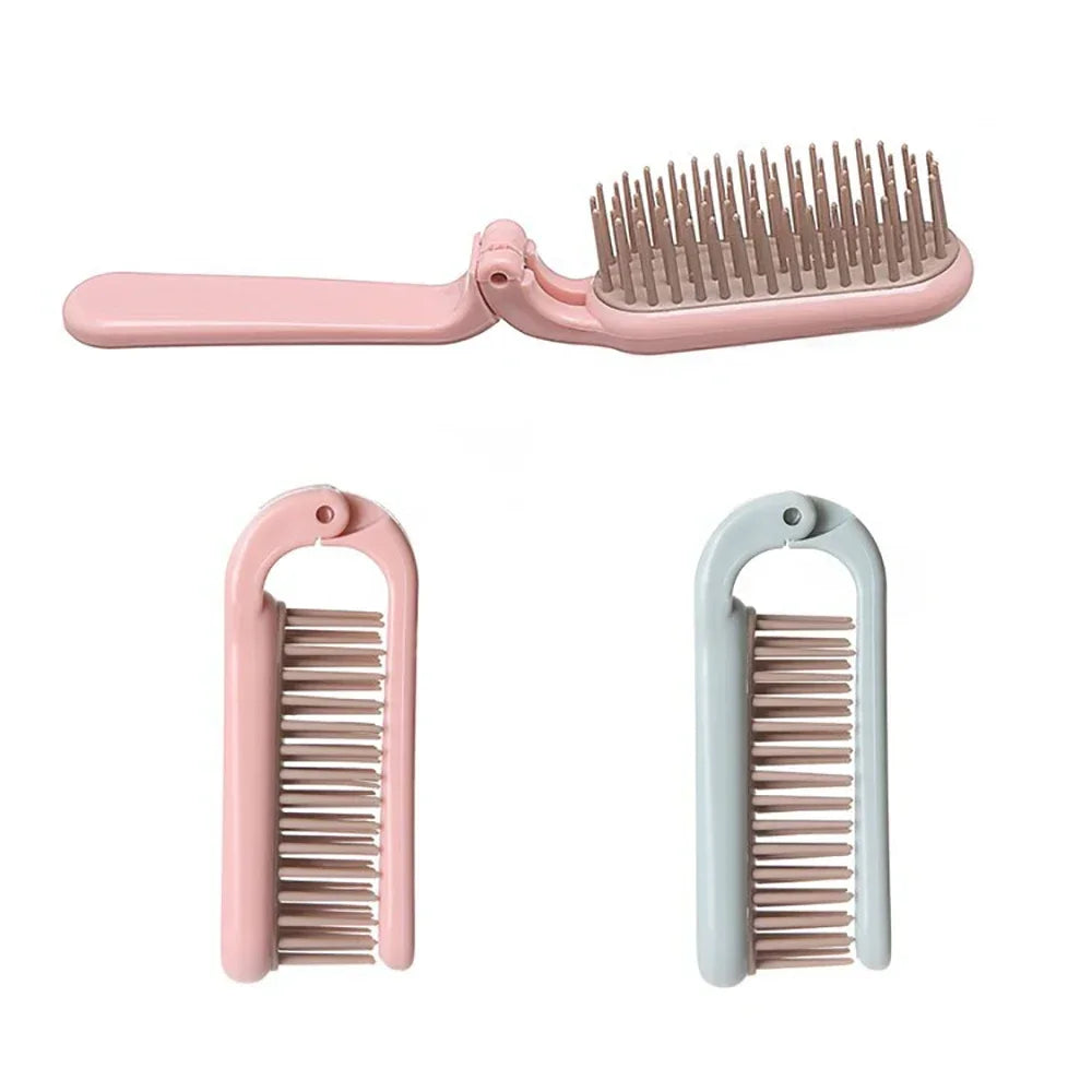 Portable Travel Foldable Hair Comb Portable Detangling Hair Brush Anti Static Head Massager Combs Hair Styling Hairdressing Tool - KiwisLove