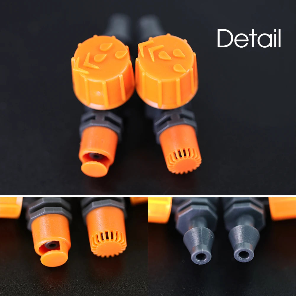 10PCS 180° 360° 1/4 "" 0-80L/h Adjustable Watering Sprinkler Nozzle Micro Drip Irrigation for Garden Greenhouse plants System