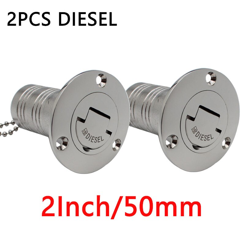 HD 38mm 50mm 2Inch Deck Filler 316 Stainless Steel DIESEL WASTE FUEL WATER WASTE Keyless Cap Marine Boat Accessories 1/2 PCS - KiwisLove