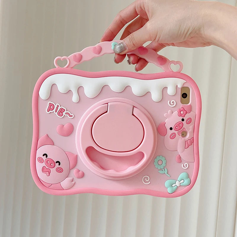 Girls Case for iPad Pro 11 inch/Air 5th/Air 4th Generation 10.9" Cute Cartoon kids Pig Case for iPad Pro 11/Air 10.9/ Air5/ Air4