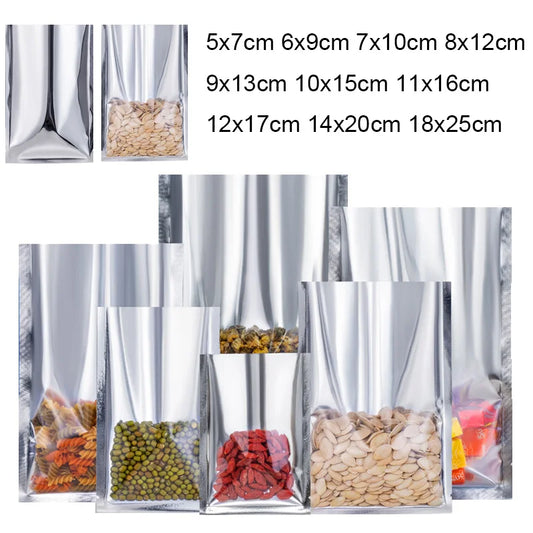 5-100PCS Heat Seal Aluminium Foil Bags Vacuum Sealer Pouches Food Grade Storage Bag Kitchen Supplies