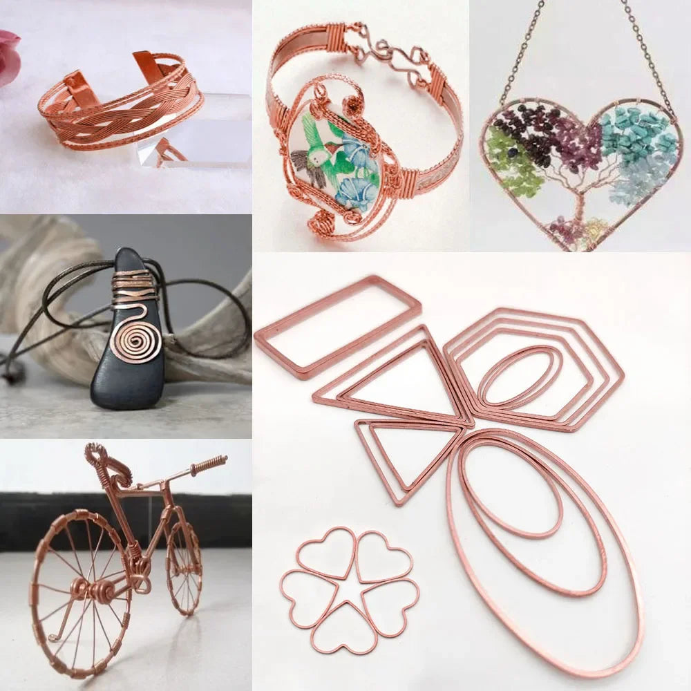 6M/roll Bare Copper Wire 0.6mm 0.8mm 1mm Square Copper Wire Craft Jewelry Wire for Jewelry DIY, Bracelets Earring