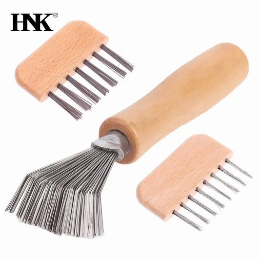 1PCS Wooden Comb Cleaner Delicate Cleaning Removable Hair Brush Comb Cleaner Tool Handle Embeded Tool - KiwisLove