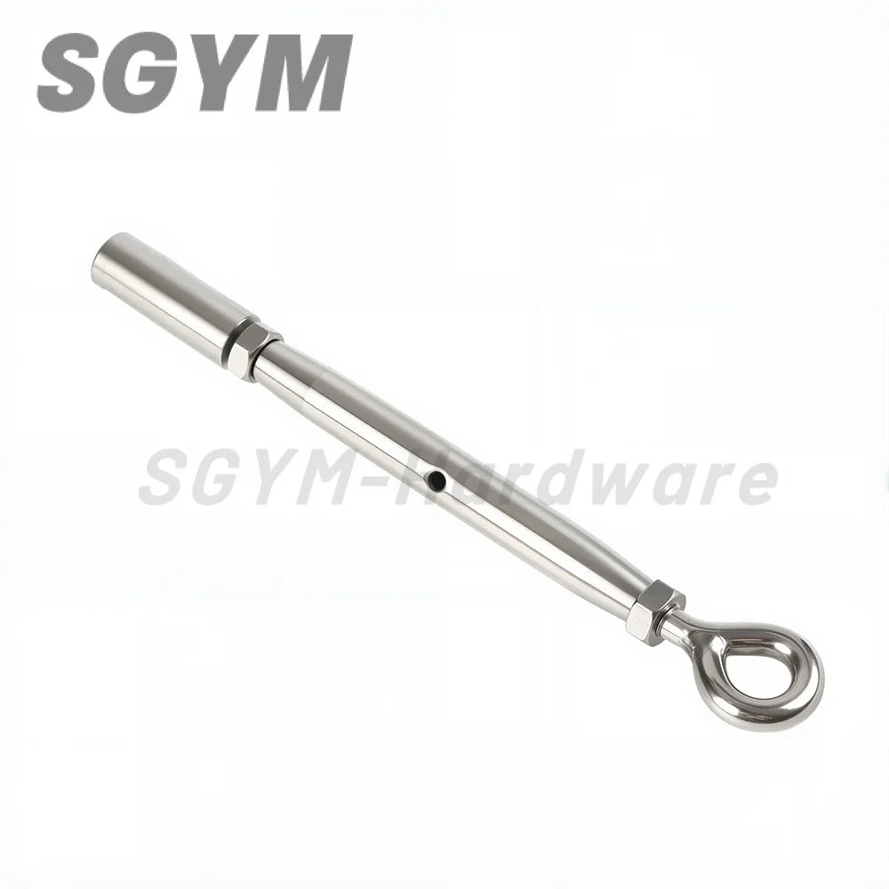 1pcs 304 Stainless Steel Cable Railing Thread Fittings Wire Rope Tensioner Receiver Terminal End Toggle Anchor Cross Clip Clamp