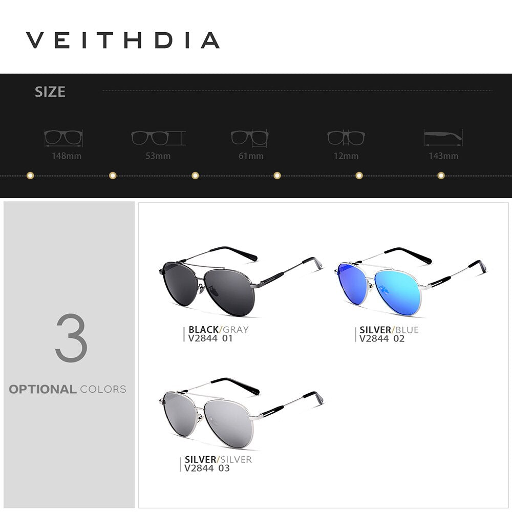 VEITHDIA Brand Sports Men Sunglasses Polarized UV400 Lens Outdoor Driving Eyewear Stainless Steel Sun Glasses For Male V2844 - KiwisLove