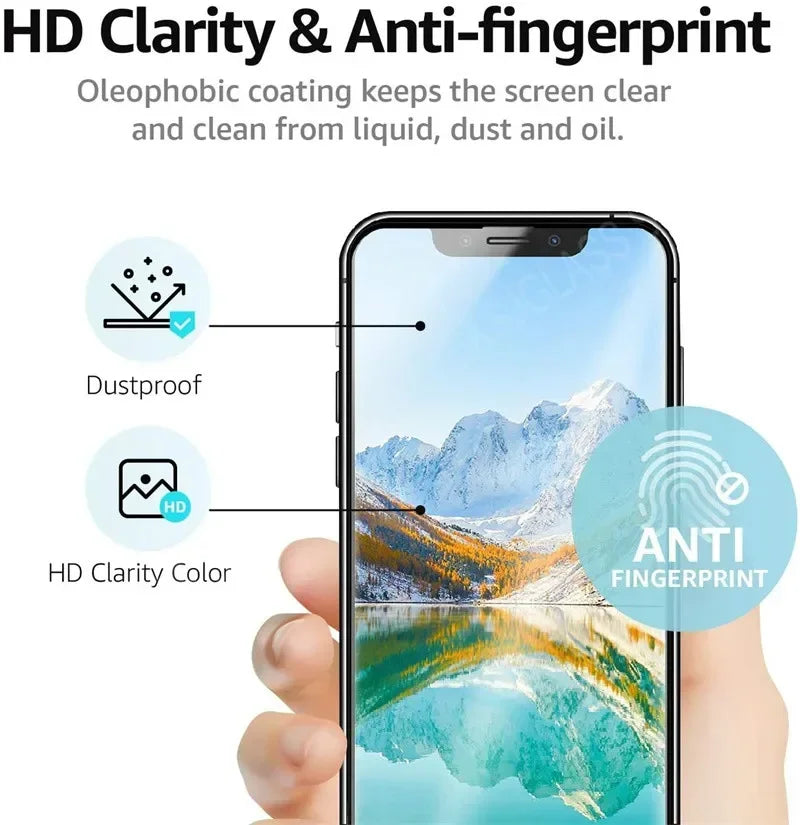 4PCS Protective Glass on For iPhone 13 11 12 16 15 14 Pro Max screen protector Tempered Glass For iPhone 6S 7 8 Plus XR XS Max - KiwisLove