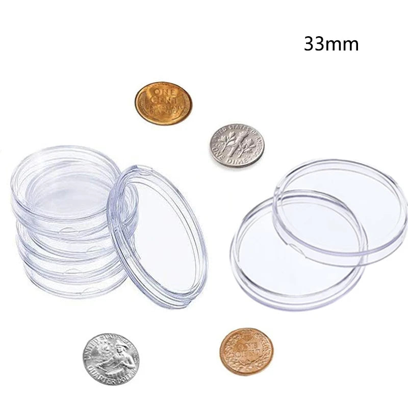 10-50pcs 21/23/24/25-45mm COINNING Capsules Storage Box Clear Plastic Commemorative COINNING Storage Box Coinn Storage Box