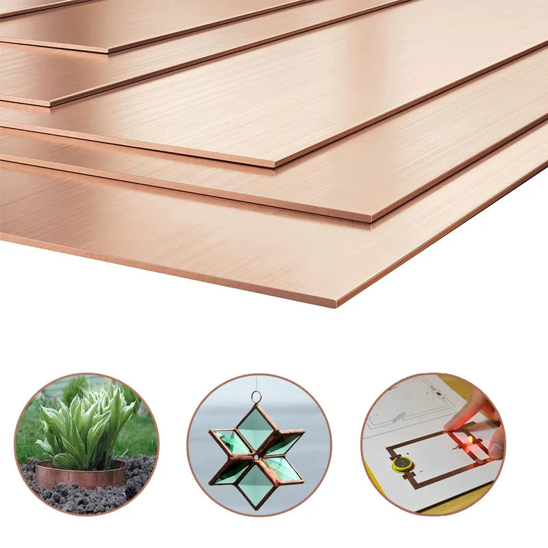 1pcs Thickness 0.3-0.8mm 100 x 100mm T2 Copper Sheet Copper Plate Cutting CNC Frame Model Mould DIY Contruction Pad