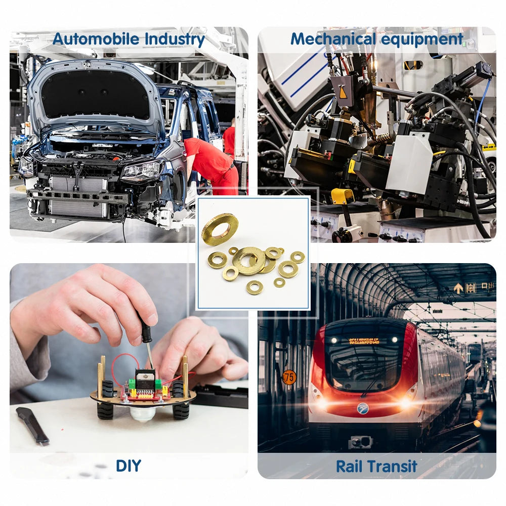 NINDEJIN Brass Flat Washer Set 280/315pcs M2-M12 Metric Brass Plain Washer Flat Gasket Fastener Pure Copper Ring for Screw Bolt - KiwisLove