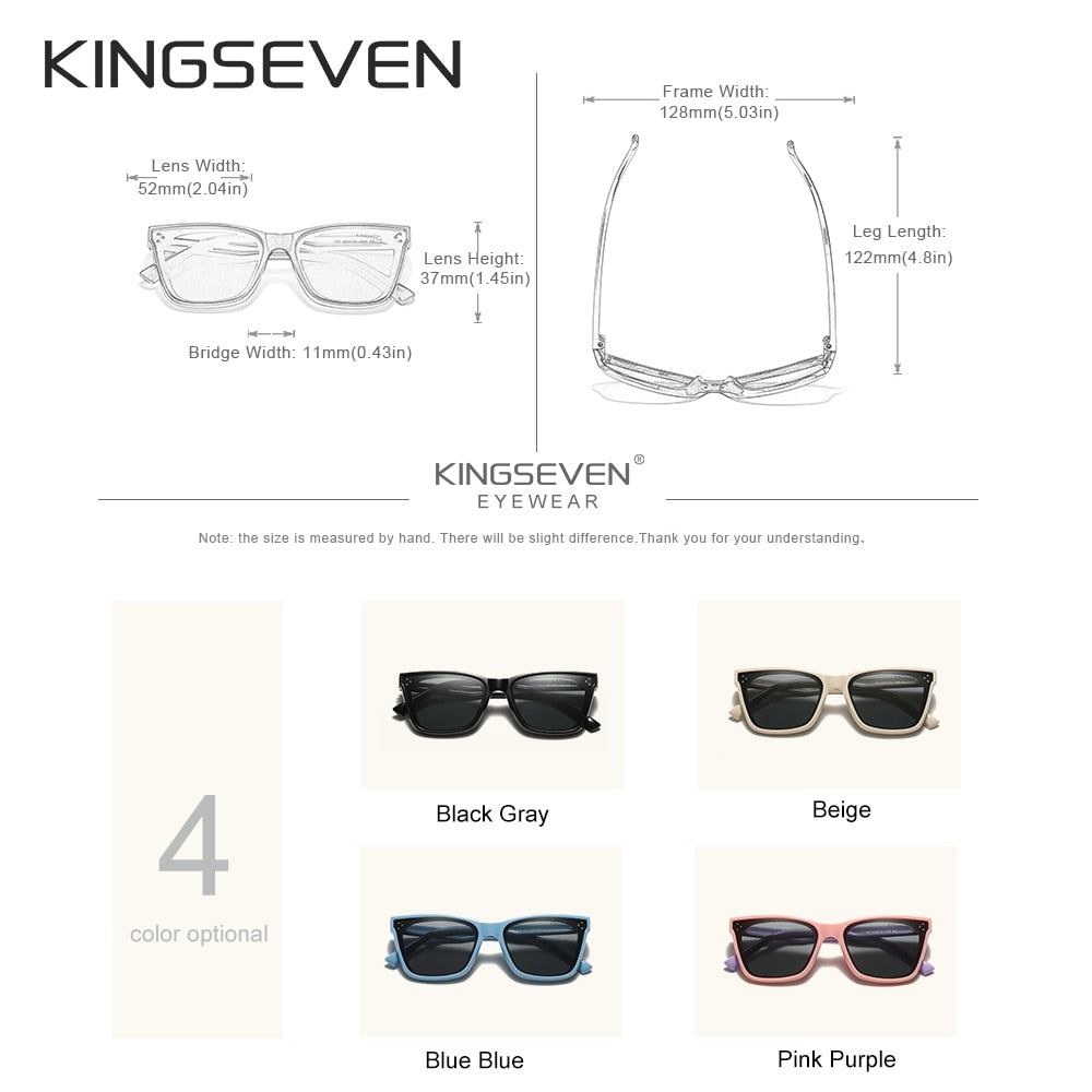 KINGSEVEN Brand Children Sunglasses polarized Girls Cat Design Glasses Decorative Sun Glasses For Boys Gafas De Sol UV400 - KiwisLove
