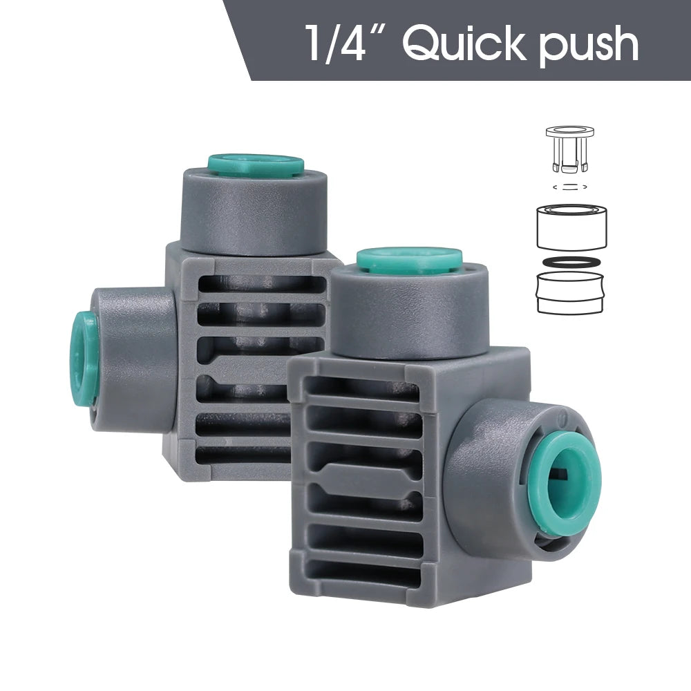 10/20PCS 1/4'' Quick Push 2/3/4 Ways Plug Heavy Duty Stake 4/6-7MM Hose Couping Pneumatic Fittings Aquarium for Garden  Attachme