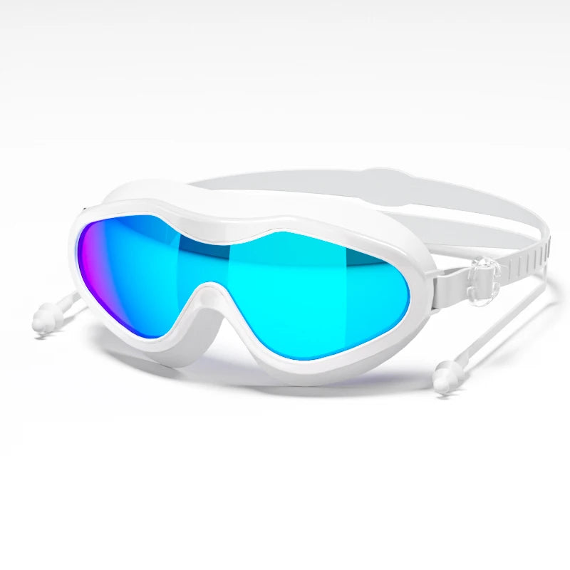 Swimming goggles with large frame, high-definition waterproof, anti fog, electroplated, anti UV, suitable for both men and women