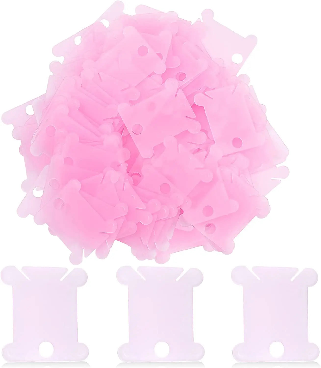 Plastic Floss Bobbins with Floss Bobbin Winder Cross-Stitch Card Thread Holder DIY Embroidery Floss Organizer Sewing Accessories