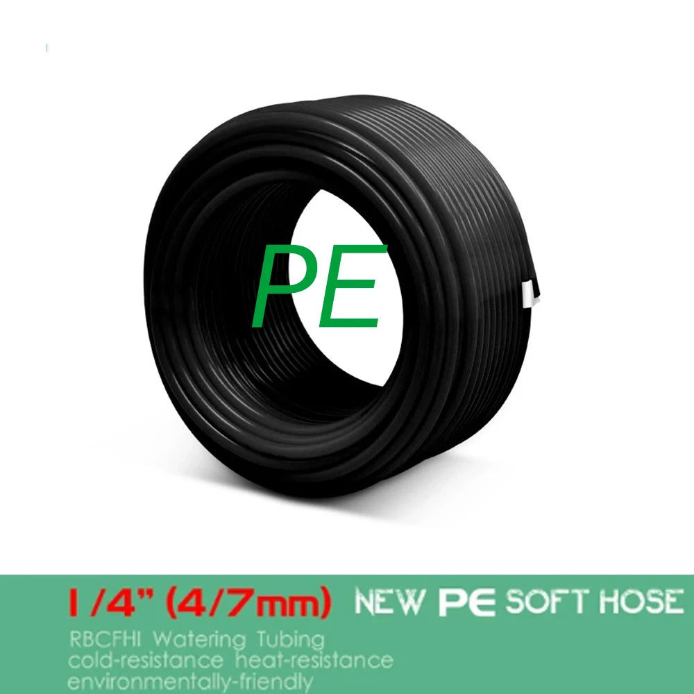 10-100m 1/4'' PE Tubing Water Pipe Low Pressure Misting System Hose ID 4mm OD 6.35mm 4/7mm Garden Irrigation Agriculture Tube