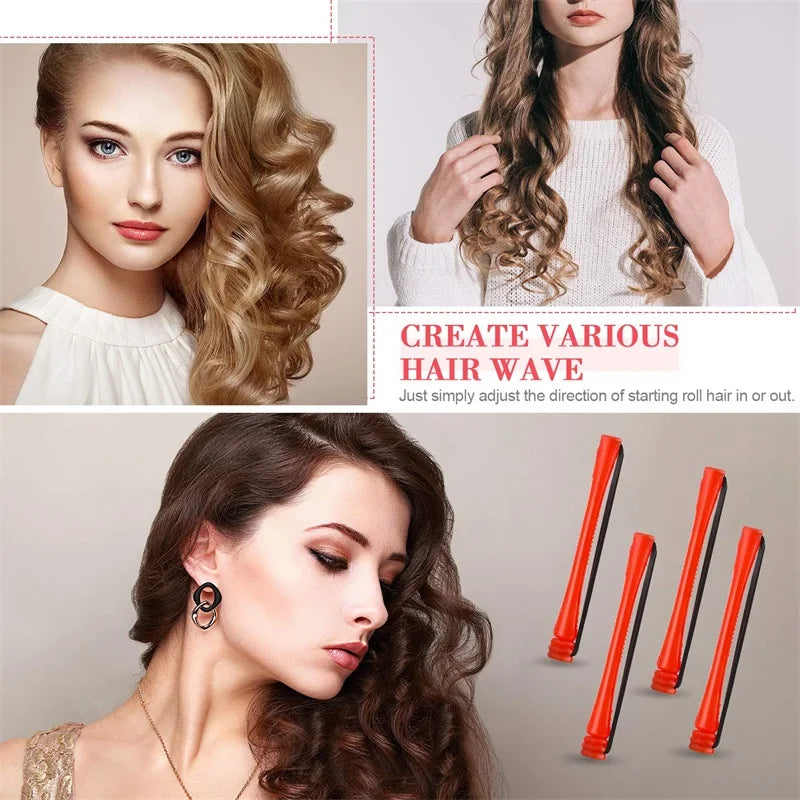 60 Pieces Of Perm Curling Rods Curling Irons Plastic Cold Wave Rods Perming Rods Curling Irons Hair Styling Tools 0.2 Inch Red - KiwisLove