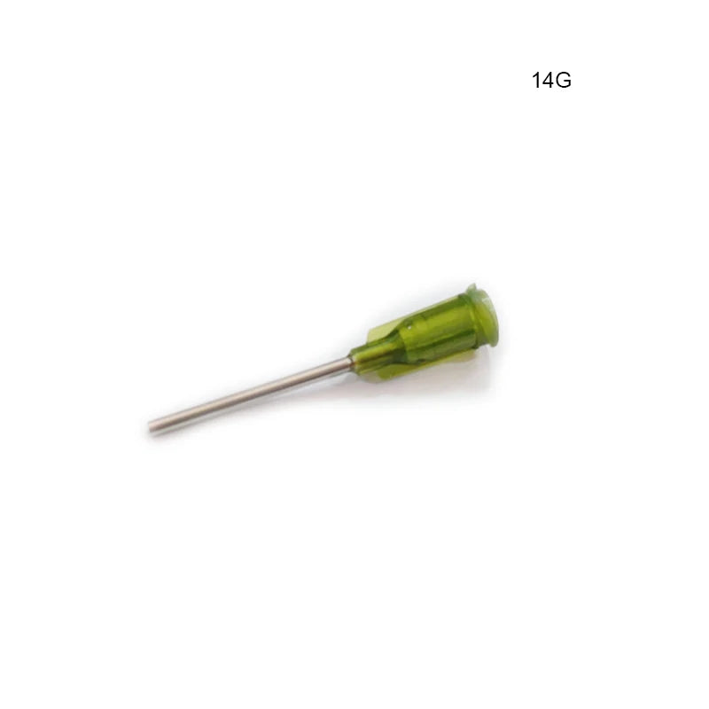 25pcs 1 Inch Dispensing Needles Syringe Needle 1 Inch Length Machine Nozzle Glue Needle Blunt End Threaded Port 14G-27G