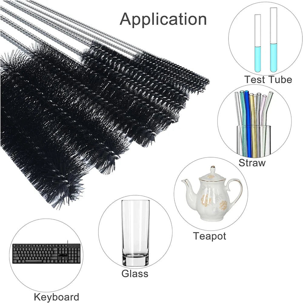 10PCS Cleaning Brush Set Multifunctional Detail Nylon Brushes for Straw/Lab Tube/Sippy Cup/Pipe/Keyboard/Spray Gun/Tool Cleaning - KiwisLove