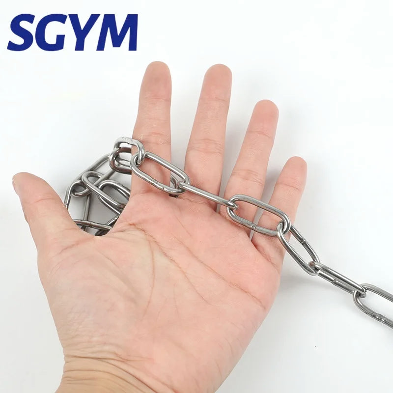 304 Stainless Steel Chain 1.2/3/4/5/6/8mm Diameter Hanging Swing Chain Lifting Pet Industry Welded Binding Chain Clothing Line