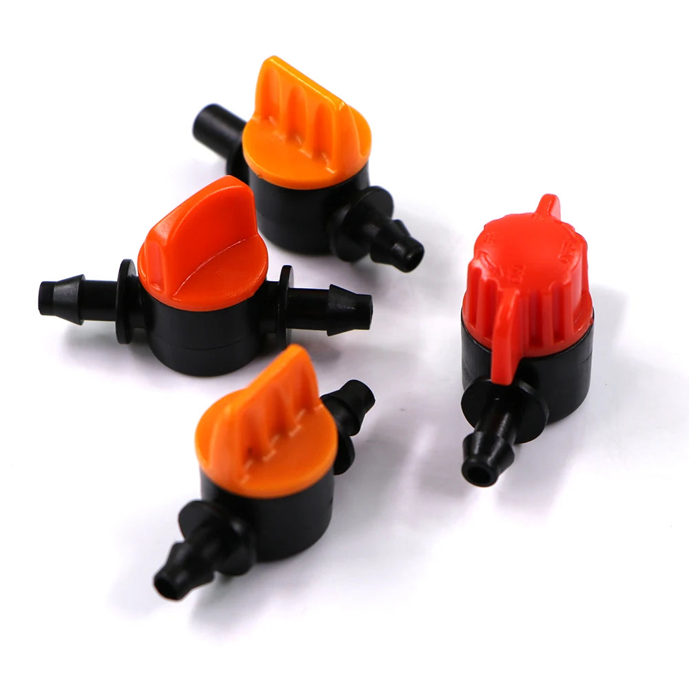 20/50pcs 1/4'' Barb Shut-Off Valve Universal Drip Irrigation Tubing Coupling Connecter 1/4" Hose for Garden Watering System Acce