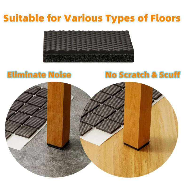Table Leg Protectors, Anti-Scratch Leg Pads, Rubber Anti slip Chair Leg Pads, Silent Stickers, Furniture Accessories