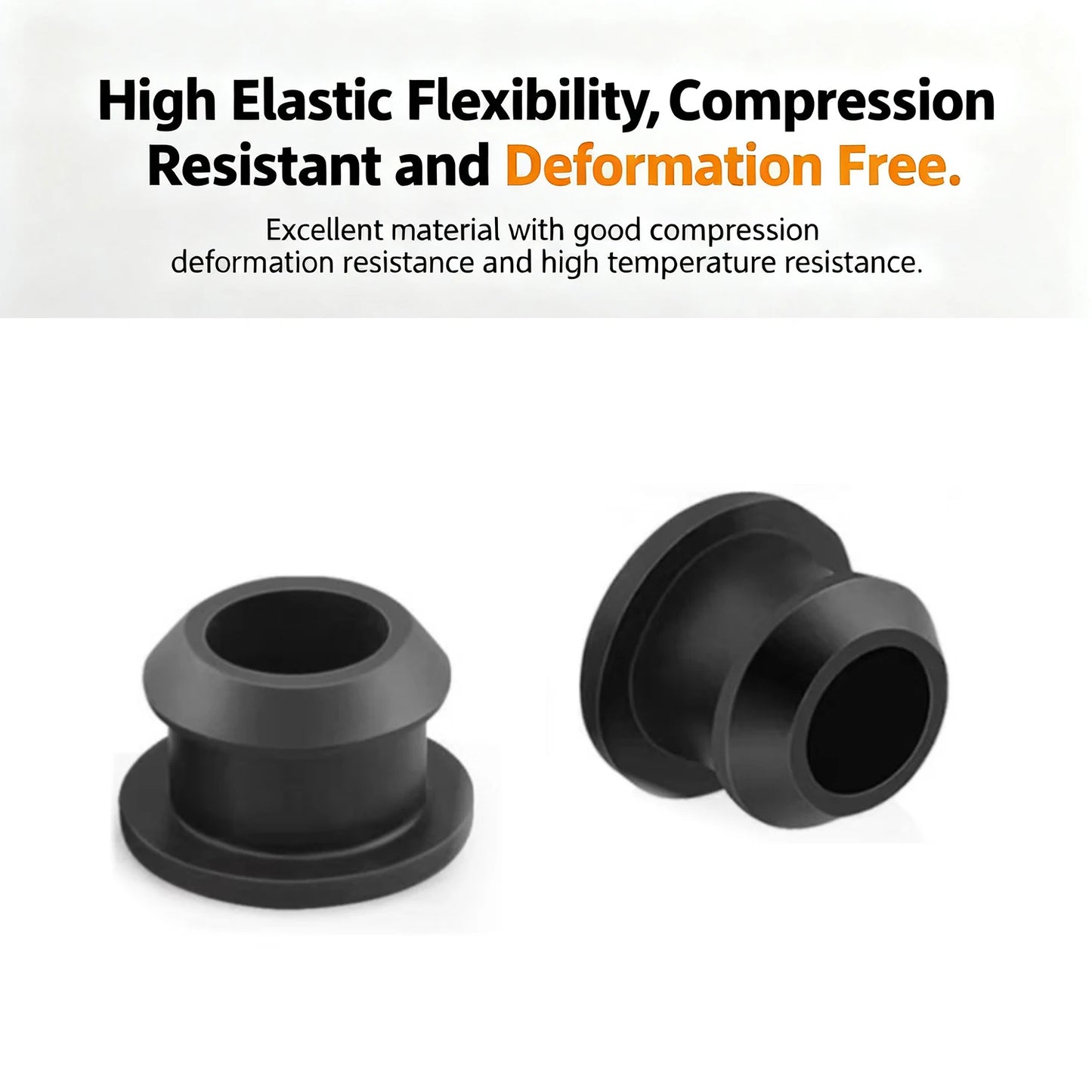 5pcs Black Silicone Hole Plug Assorted Kit , 2.5-15mm Snap-on End Caps for Sealing Tubes, Dust Water Resistant ﻿