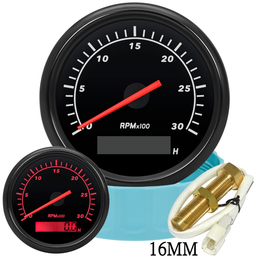 85mm 12/24V Car Boat Tachometer Marine Ship Tacho Meter 3000 RPM 4K/6K/7K/8K Sensor Gauge For Diesel Gasoline Engine Outboard - KiwisLove