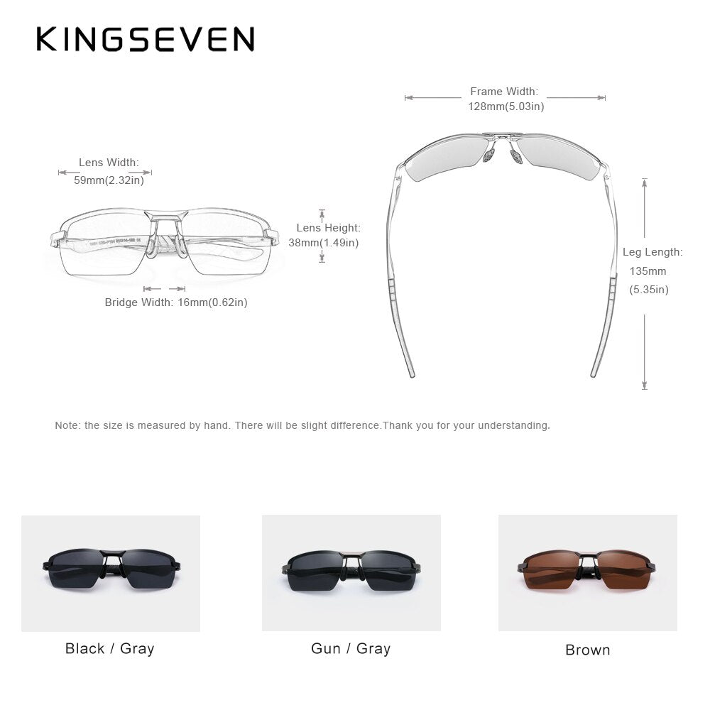 KINGSEVEN 2023 New Men's Polarized Sunglasses Aluminum Frame UV400 Sun Glasses Male Eyewear Driving Glasses - KiwisLove